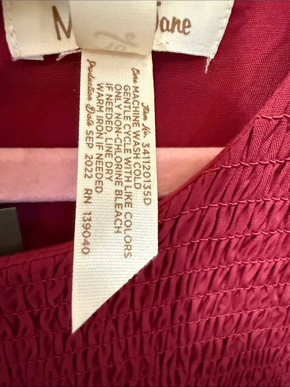 Matilda Jane Burgundy Amaranthos Smocked Tiered Long-Sleeve Dress